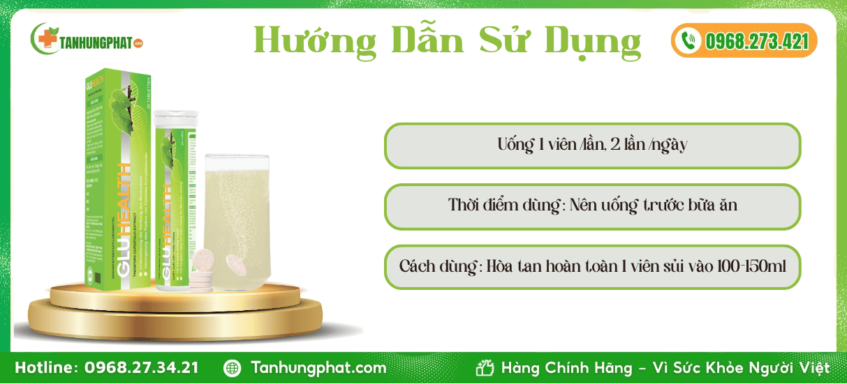 Hướng Dẫn Sử Dụng Viên Sủi Tiểu Đường GluHealth