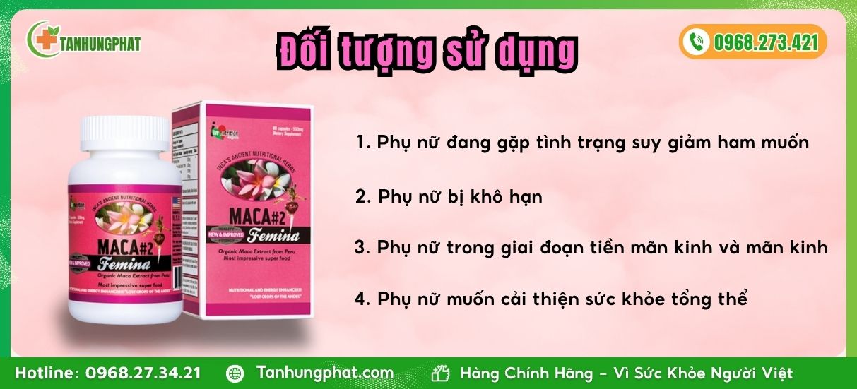 Những đối tượng sử dụng Maca 2 Femina