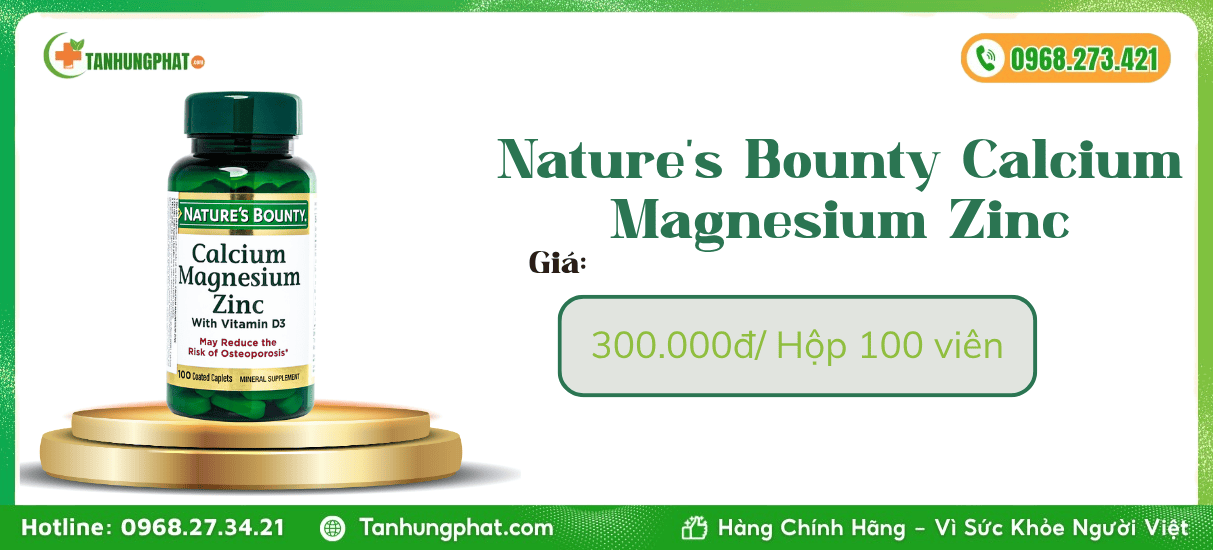 Nature's Bounty Calcium Magnesium Zinc D3 Giá Bao Nhiêu