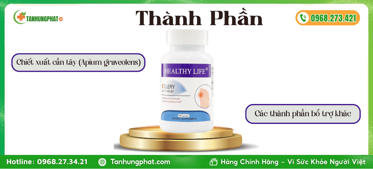 Thành Phần Healthy Life Celery Gout Relief