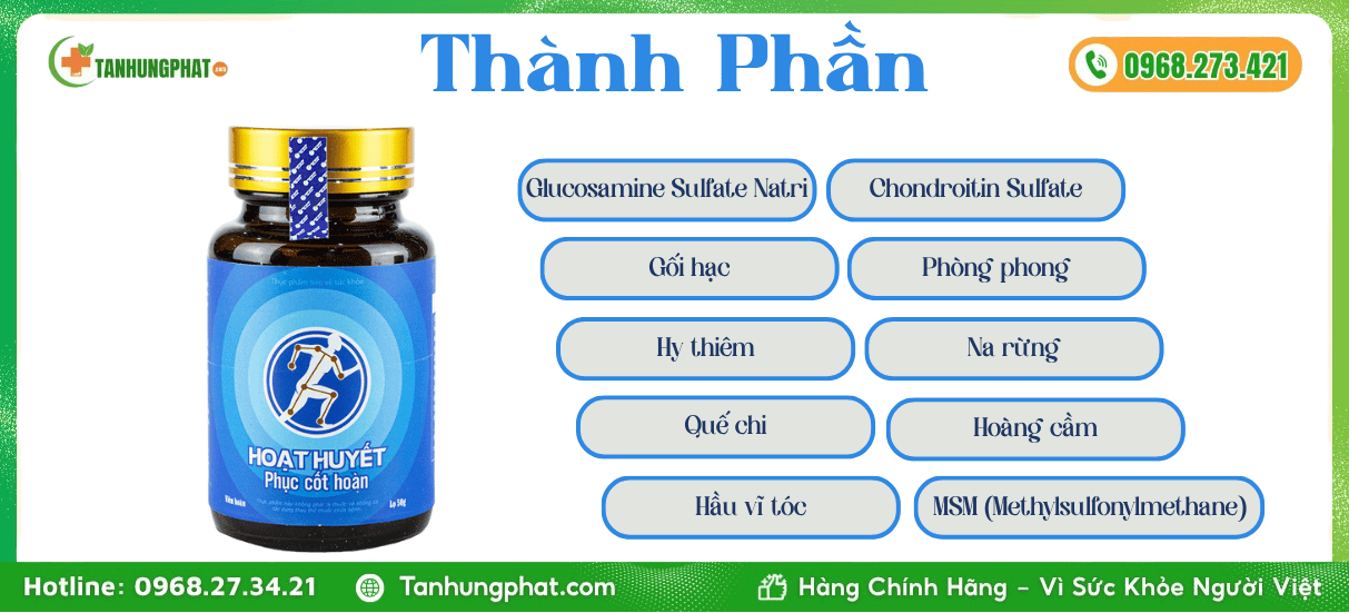 Thành Phần Hoạt Huyết Phục Cốt Hoàn