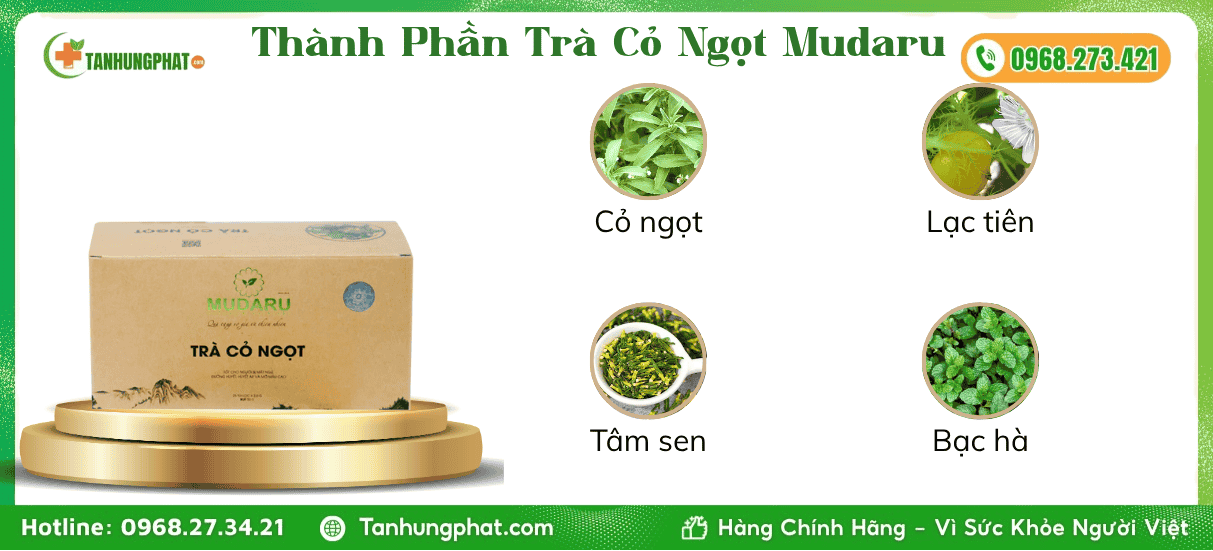 Thành Phần Trà Cỏ Ngọt Mudaru