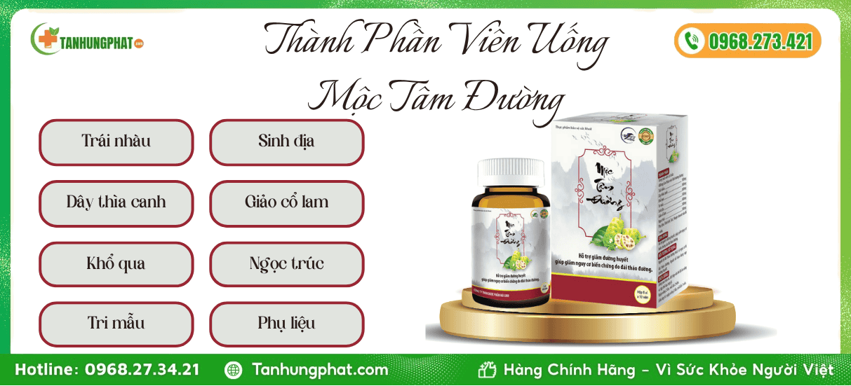 Thành Phần Viên Uống Mộc Tâm Đường