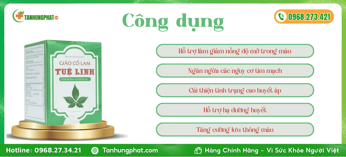 Công dụng Giảo Cổ Lam Tuệ Linh