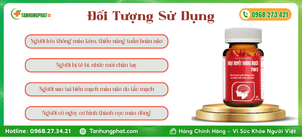 Đối Tượng Sử Dụng Hoạt Huyết Thông Mạch TW3