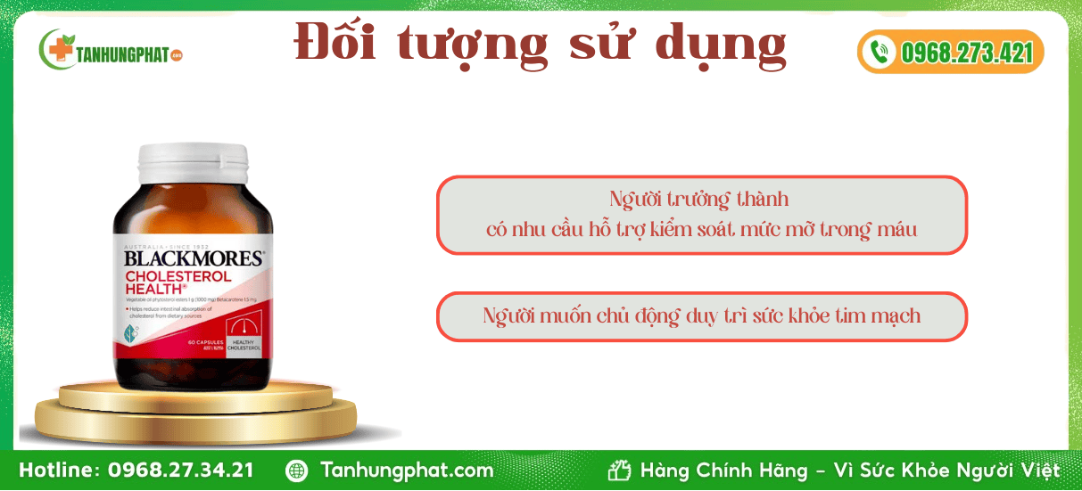 Đối tượng sử dụng Blackmores Cholesterol Health