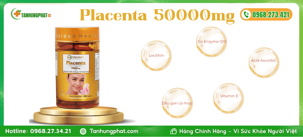 Giới Thiệu Viên Uống Placenta 50000mg
