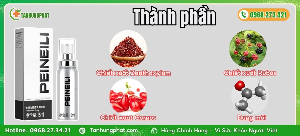 Chai xịt Peineili Delay Spray kéo dài thời gian bền bỉ cho nam giới