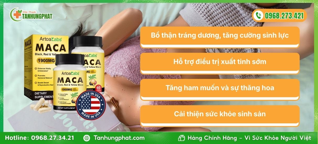 Công dụng của Maca Black Red Yellow 1900mg