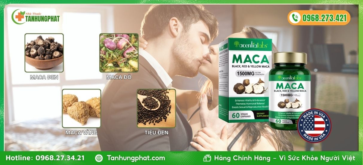 Thành phần đột phá trong Maca Red Black Yellow 1500mg