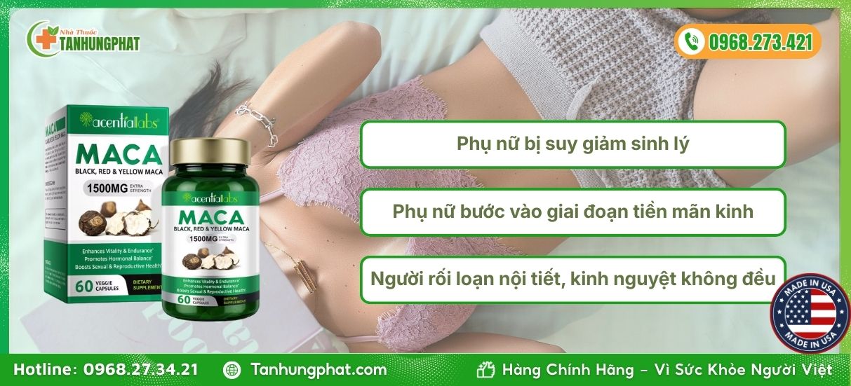 Đối tượng sử dụng Maca Red Black Yellow 1500mg