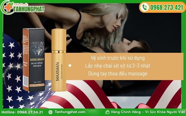 Maxman Delay Spray For Men 10ml dùng như thế nào, liều lượng ra sao?