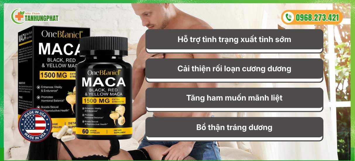 Công dụng của Maca Black Red Yellow 1500mg