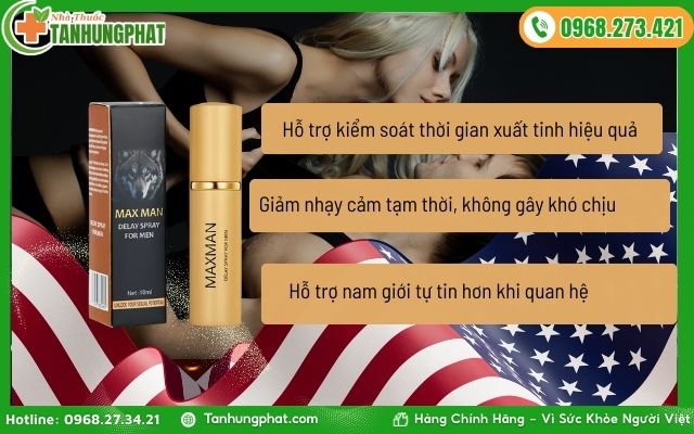 Maxman Delay Spray For Men 10ml có công dụng gì nổi bật?
