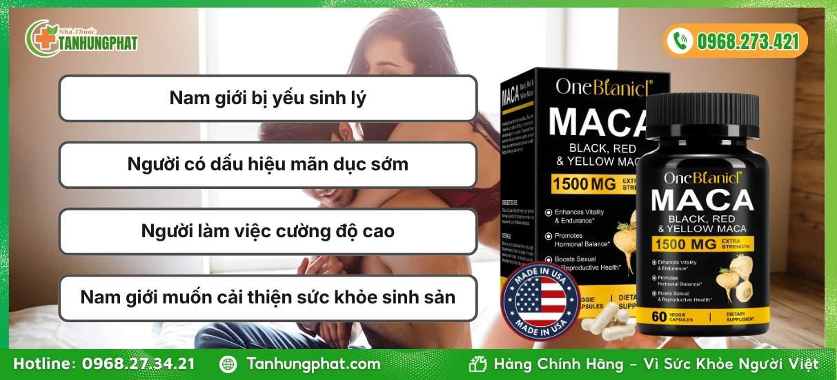 Đối tượng sử dụng Maca Black Red Yellow 1500mg