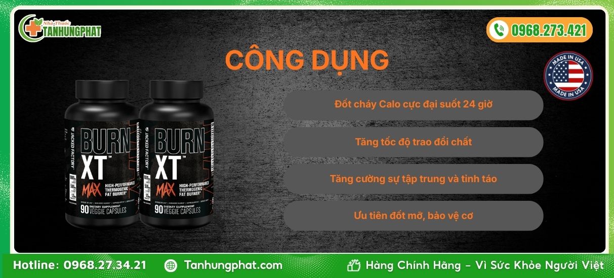 Những công dụng vượt trội chỉ có ở Burn XT Black