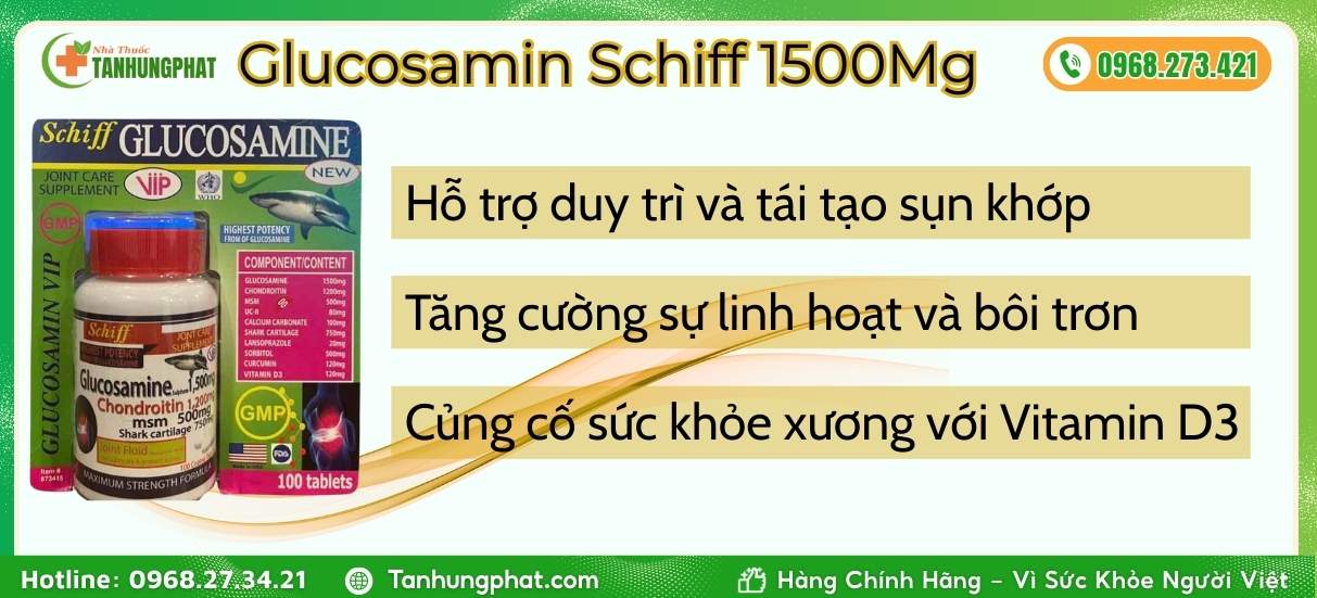 Những công dụng vượt trội của Glucosamin Schiff 1500Mg đối với khớp