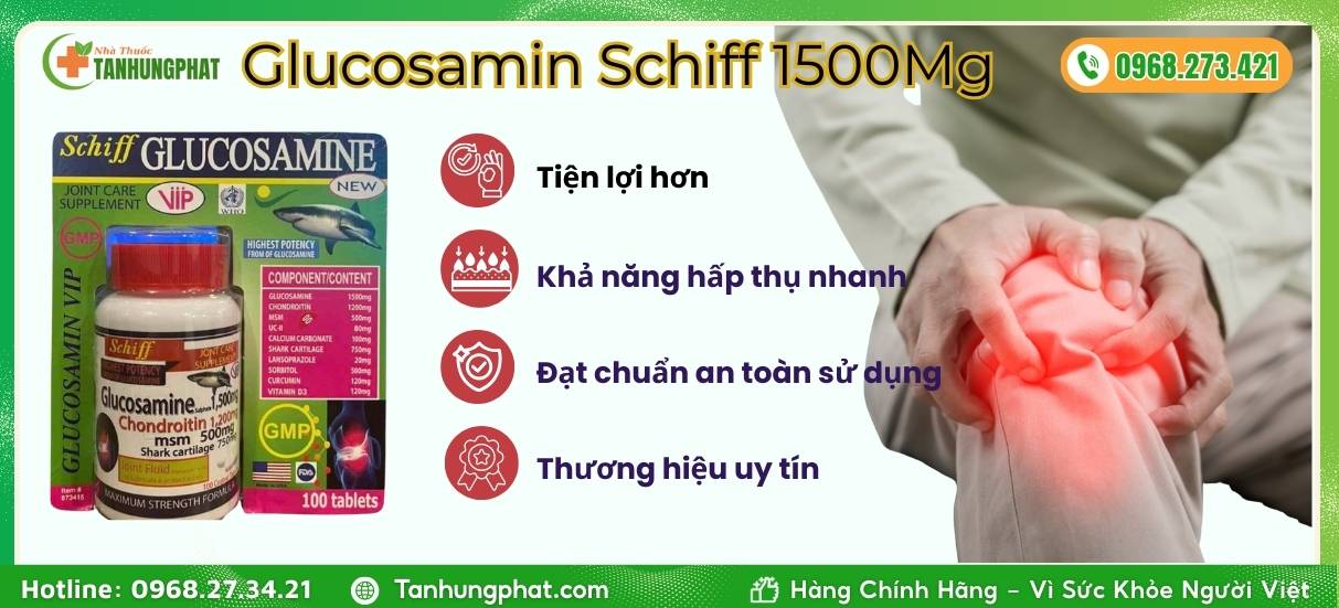 Những ưu điểm của Glucosamin Schiff 1500Mg so với các dòng khác