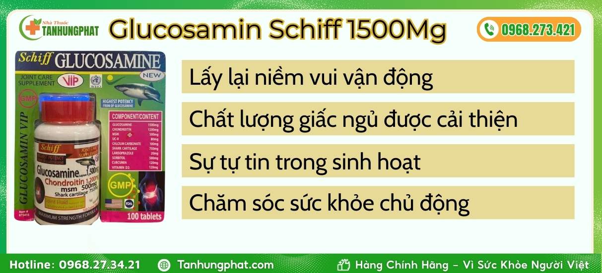 Lợi ích khi sử dụng Glucosamin Schiff 1500Mg đều đặn mỗi ngày