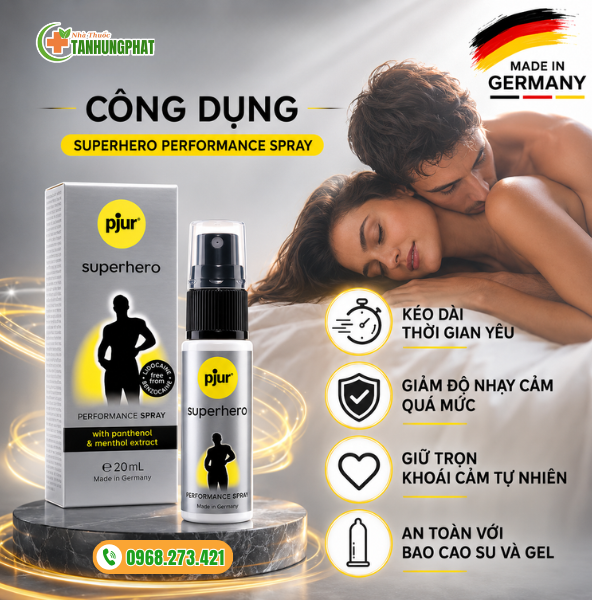 Công dụng của Superhero Performance Spray 20ml