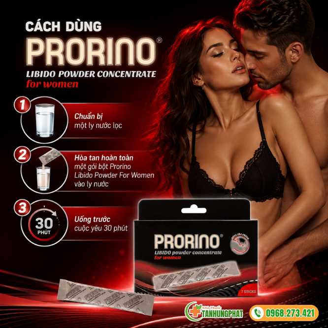 Hướng dẫn sử dụng Prorino Libido Powder For Women 7 gói