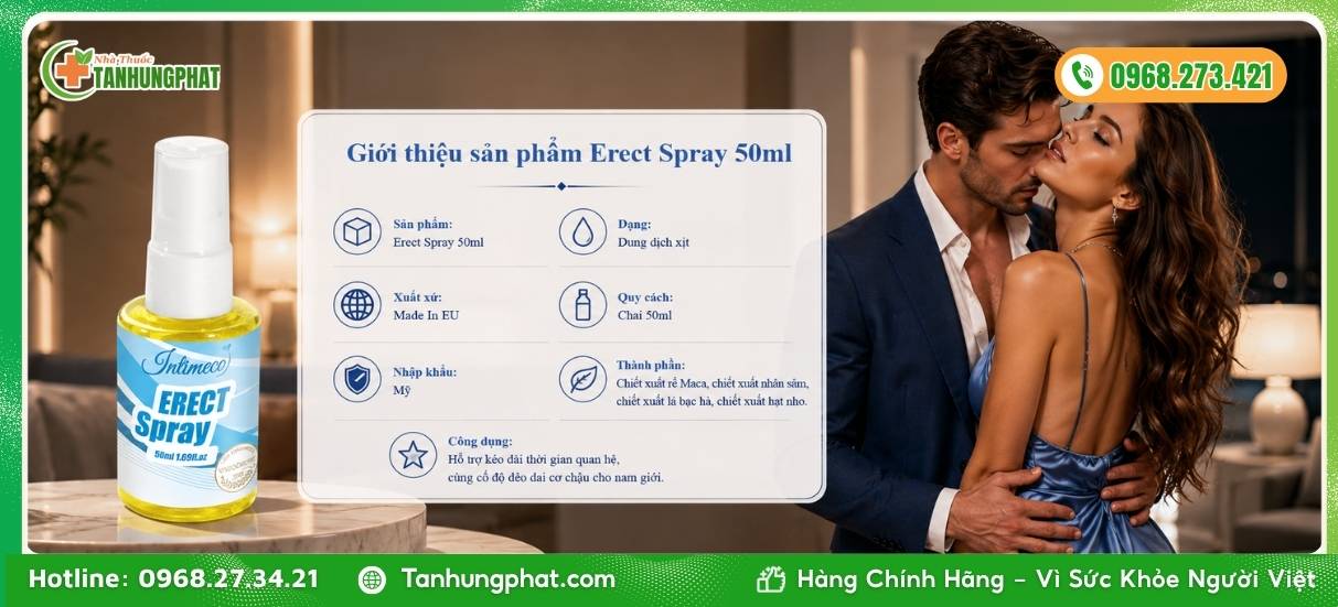 Giới thiệu sản phẩm Erect Spray 50ml