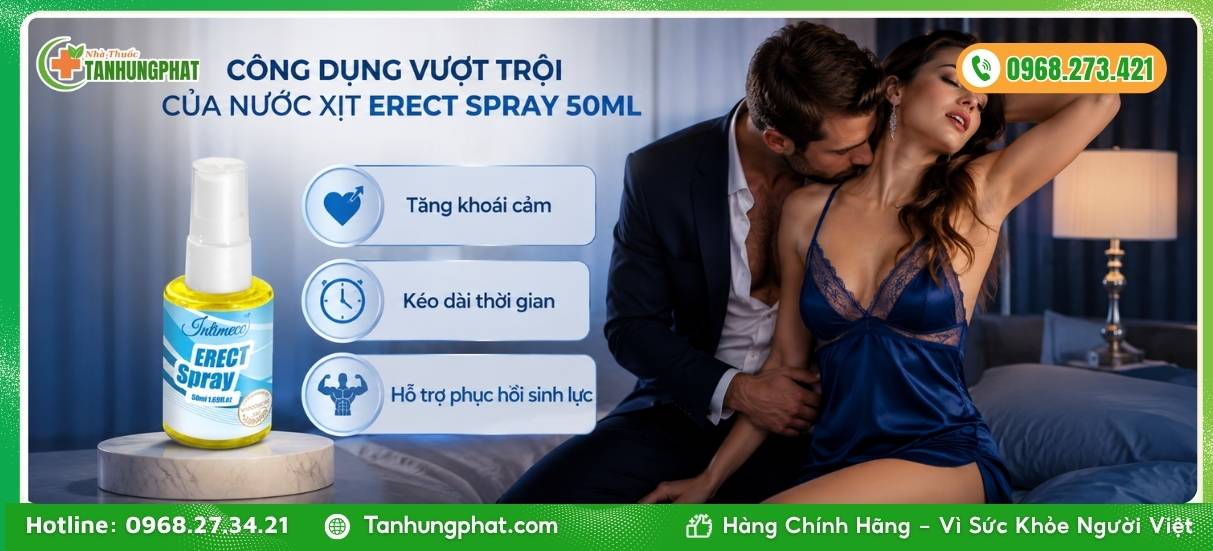 Công dụng vượt trội của nước xịt Erect Spray 50ml