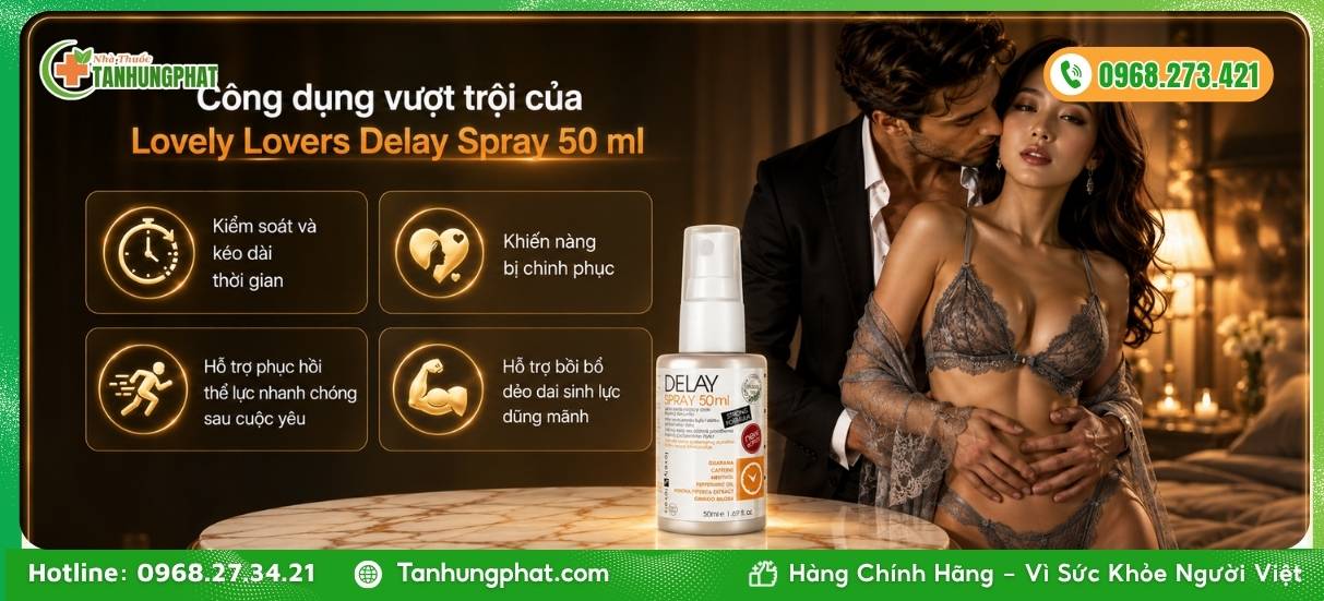 Công dụng vượt trội của Lovely Lovers Delay Spray 50 ml