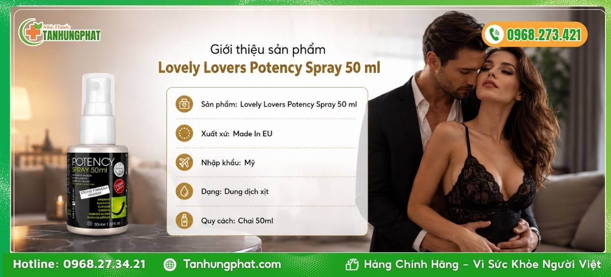 Giới thiệu sản phẩm Lovely Lovers Potency Spray 50 ml