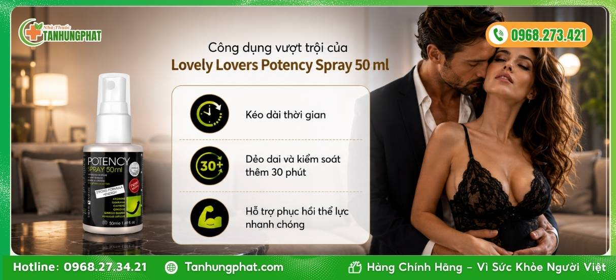 Công dụng vượt trội của Lovely Lovers Potency Spray 50 ml