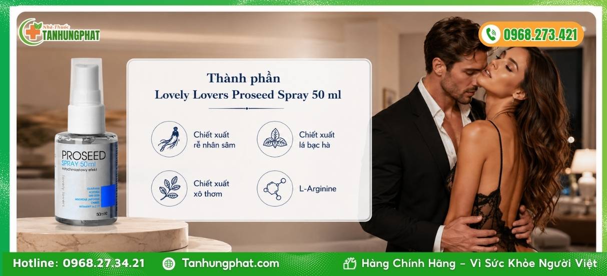 Thành phần tự nhiên trong Lovely Lovers Proseed Spray 50 ml