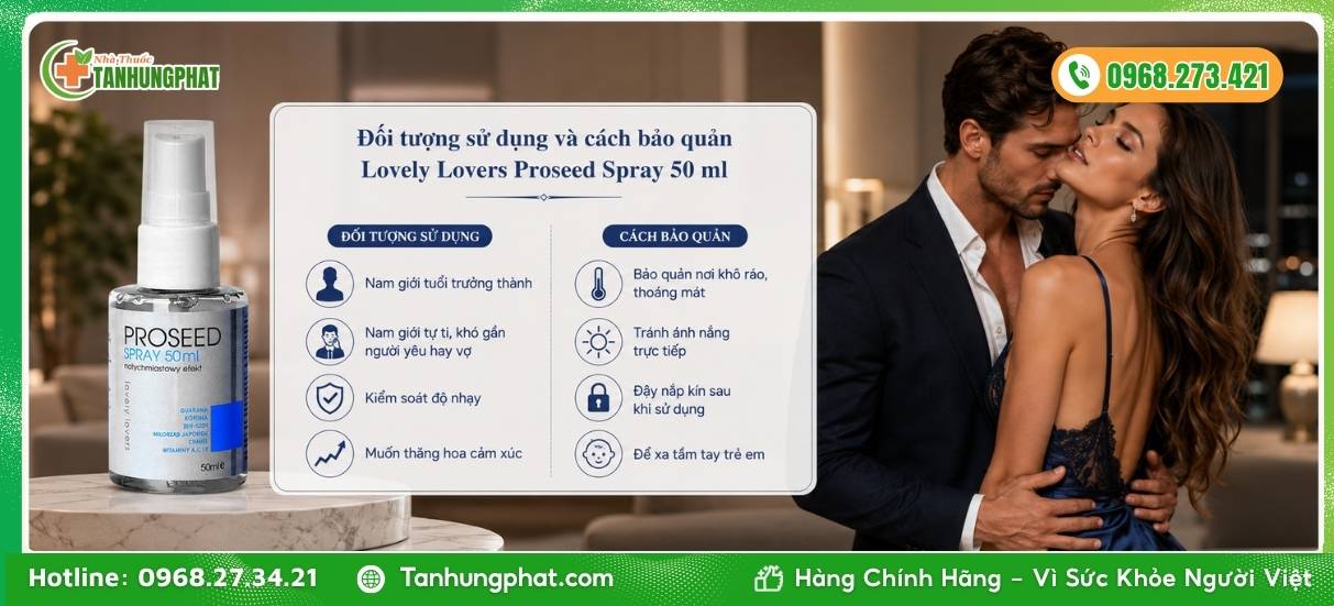 Đối tượng sử dụng và cách bảo quản Lovely Lovers Proseed Spray 50 ml