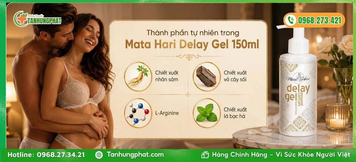 Thành phần tự nhiên trong Mata Hari Delay Gel 150ml