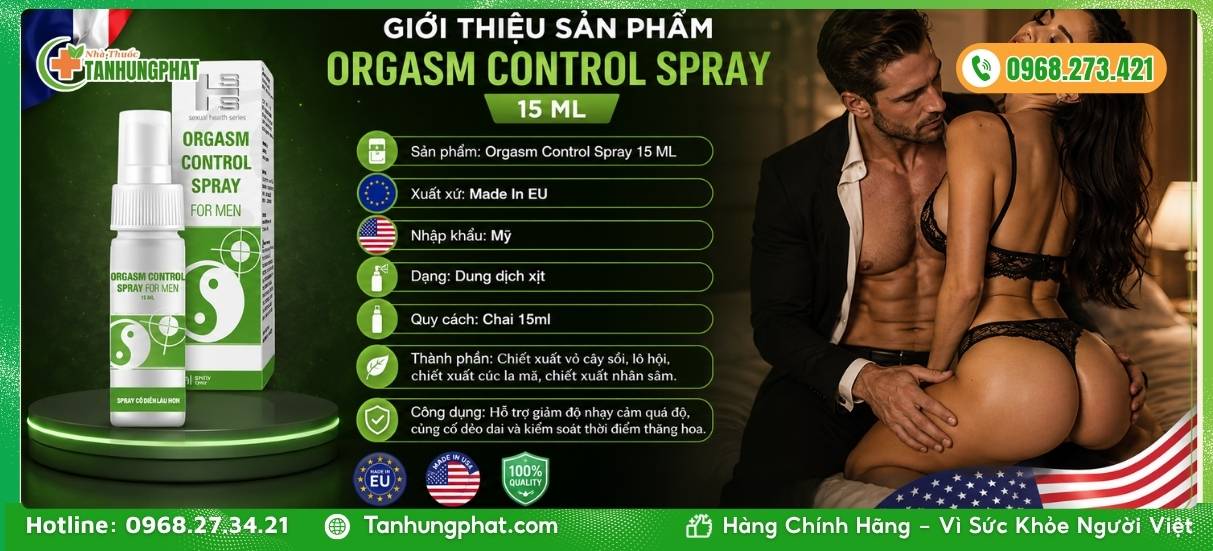 Giới thiệu sản phẩm Orgasm Control Spray 15 ML