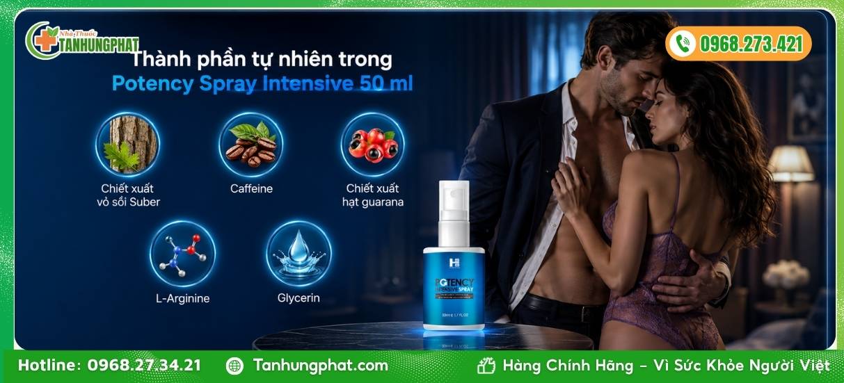 Thành phần tự nhiên trong Potency Spray Intensive 50 ml