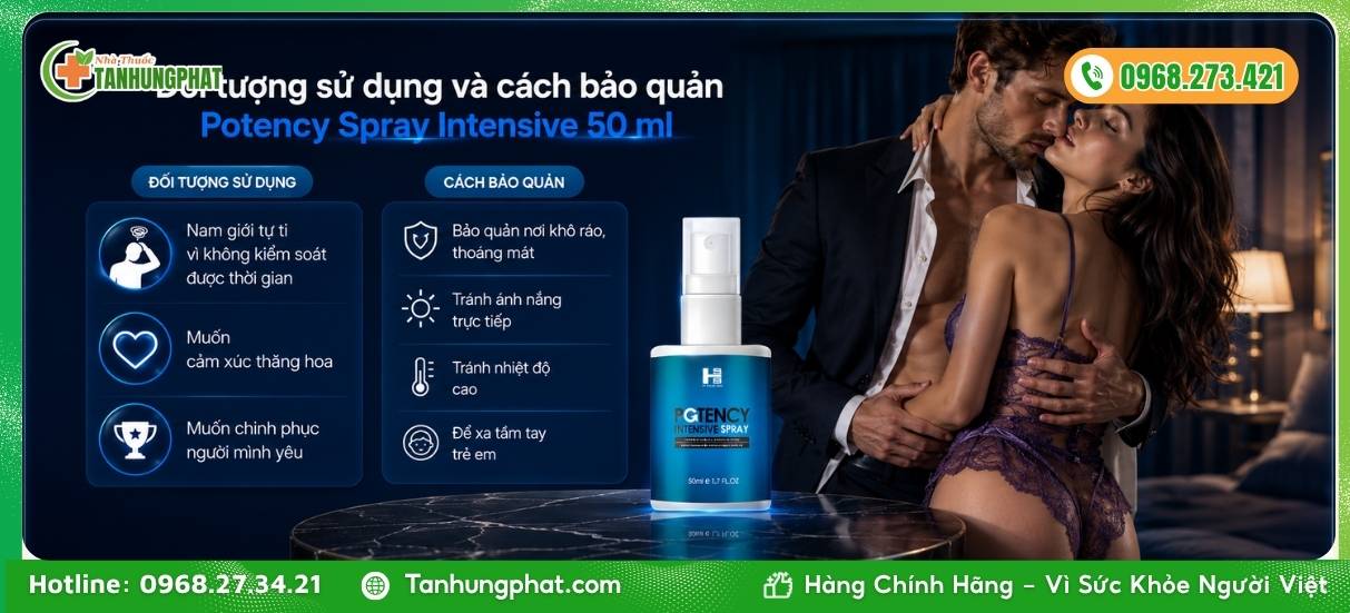 Đối tượng sử dụng và cách bảo quản Potency Spray Intensive 50 ml