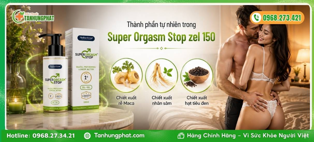 Thành phần tự nhiên trong Super Orgasm Stop zel 150ml