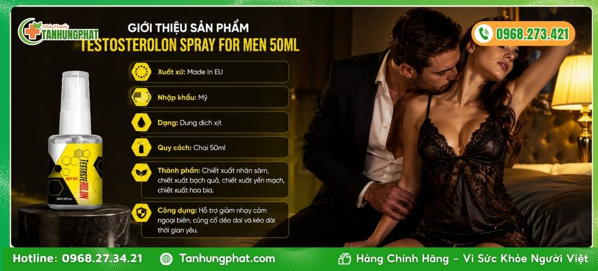 Giới thiệu sản phẩm Testosterolon Spray For Men 50ml