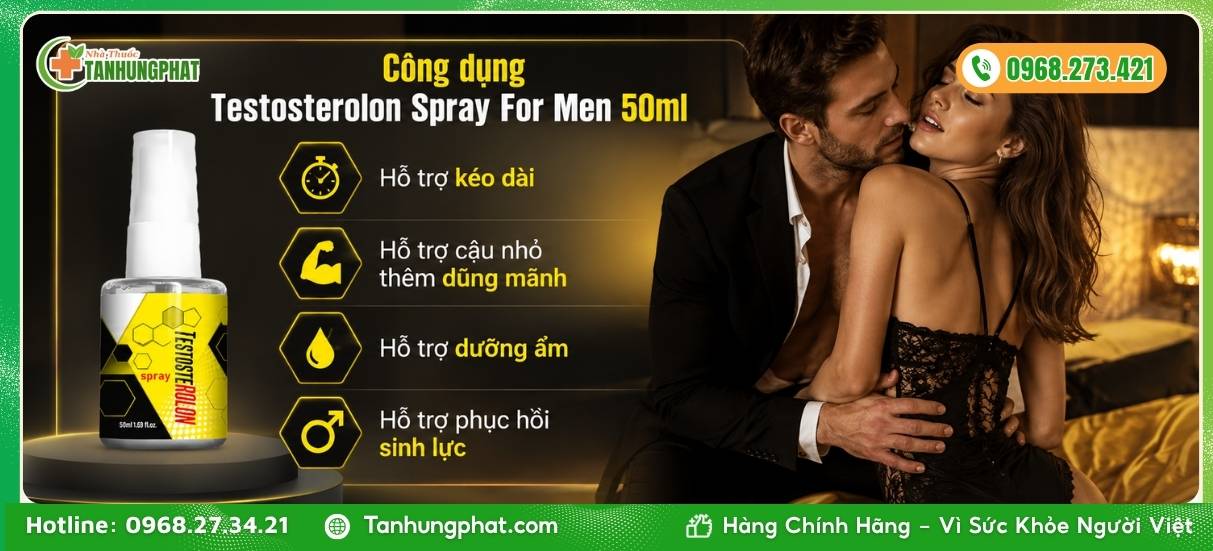 Công dụng vượt trội của nước xịt Testosterolon Spray For Men 50ml