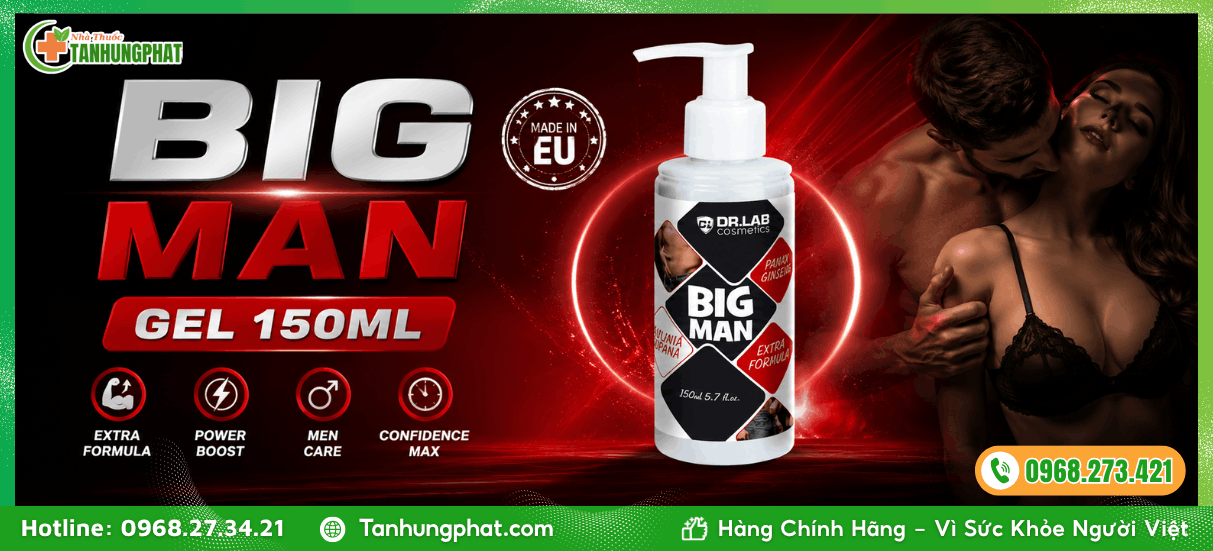 Thông tin về sản phẩm Big Man 150ml nhập khẩu chính hãng EU