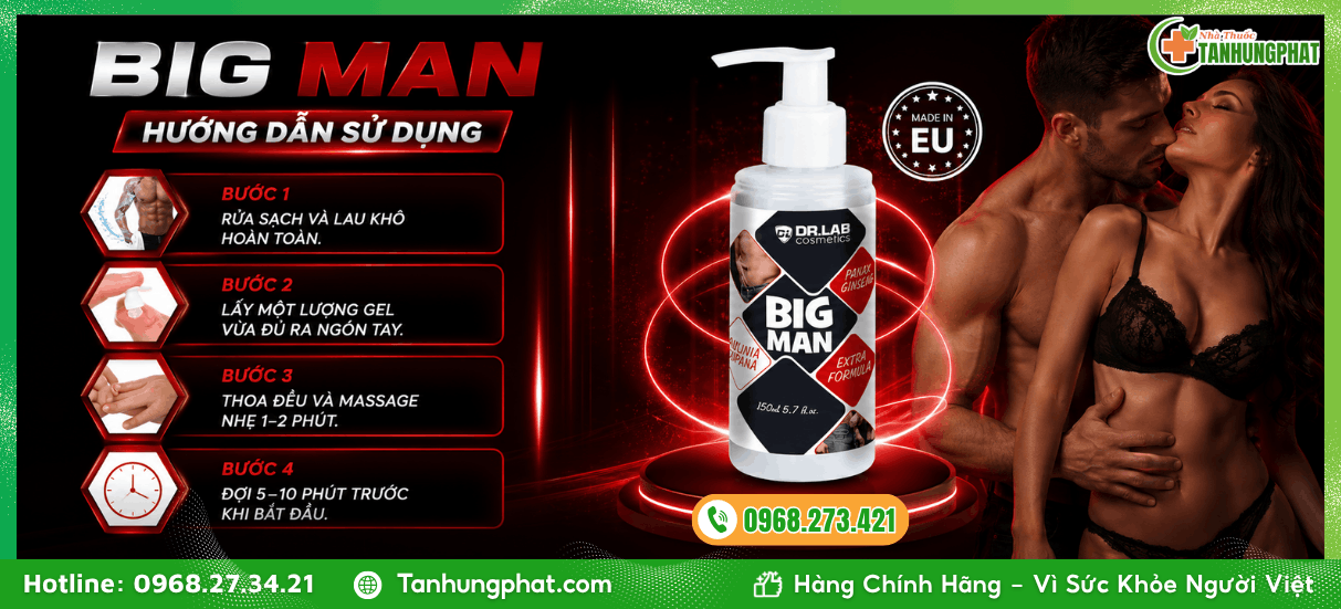 Hướng dẫn sử dụng Big Man 150ml đạt hiệu quả tốt nhất