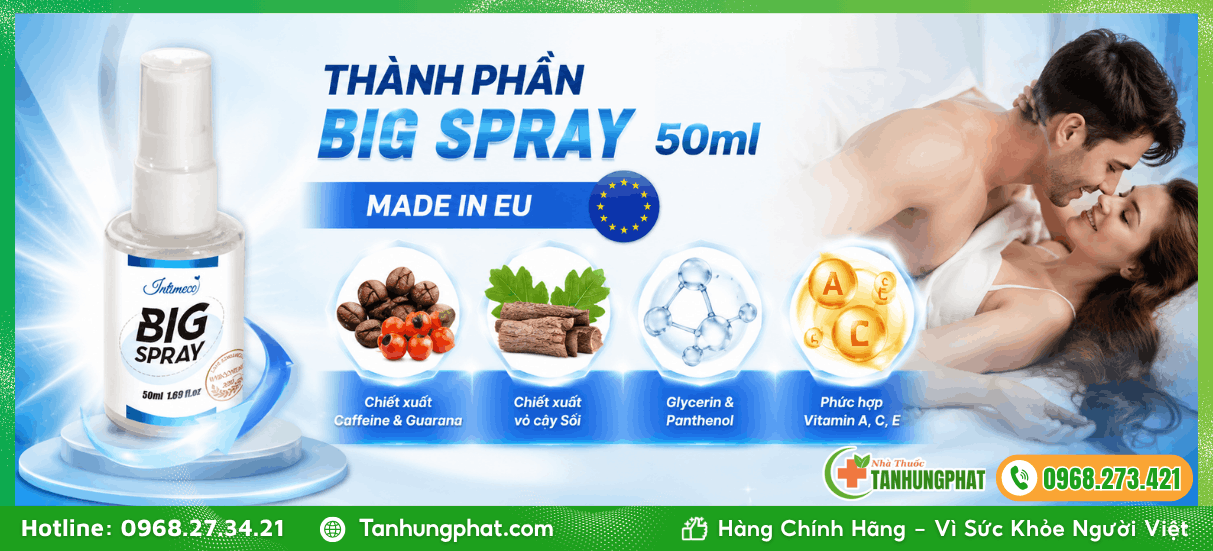 Thành phần xịt tăng kích thước dương vật Big Spray 50ml 