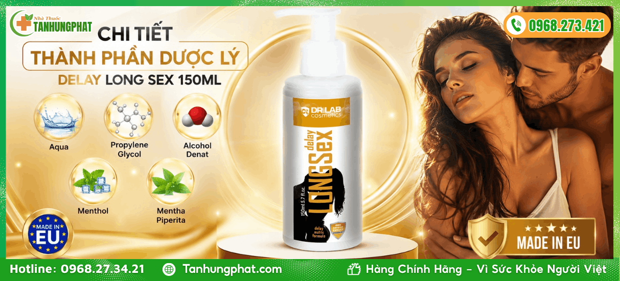 Chi tiết thành phần dược lý trong Delay Long Sex 150ml