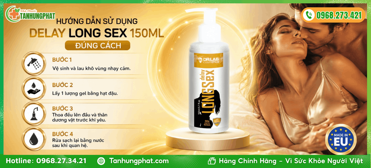 Hướng dẫn sử dụng Delay Long Sex 150ml đúng cách