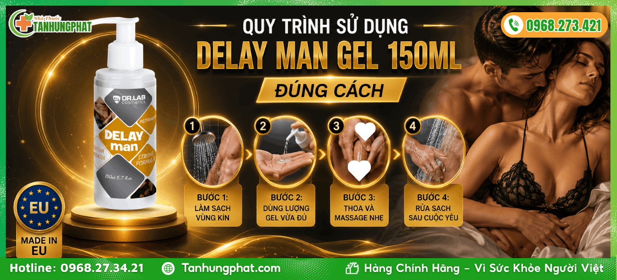 Quy trình sử dụng Delay Man Gel 150ml đúng cách