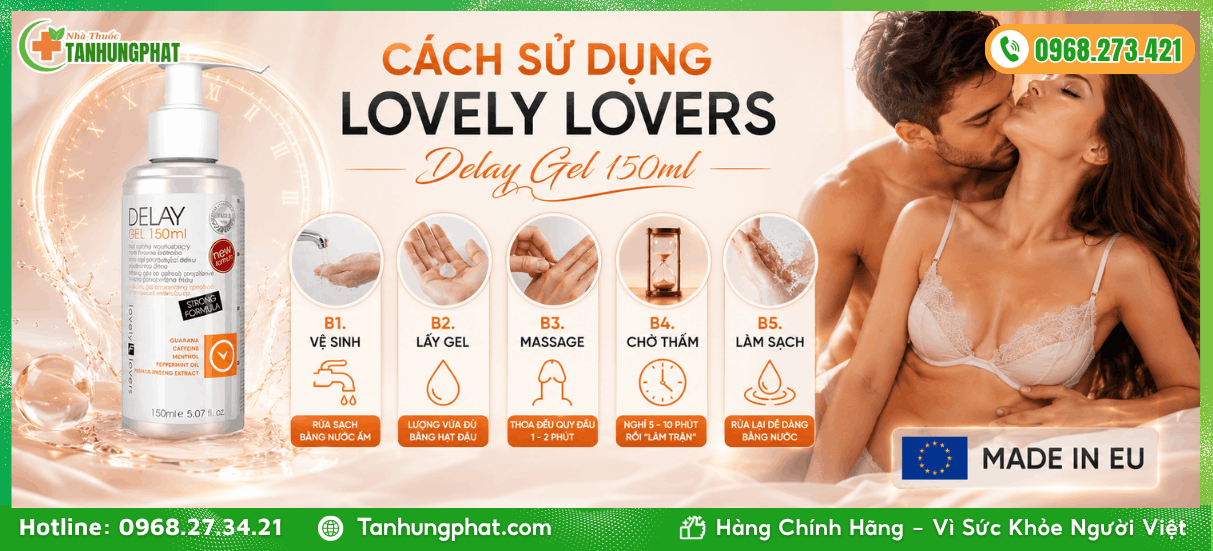 Cách sử dụng Lovely Lovers Delay Gel 150ml