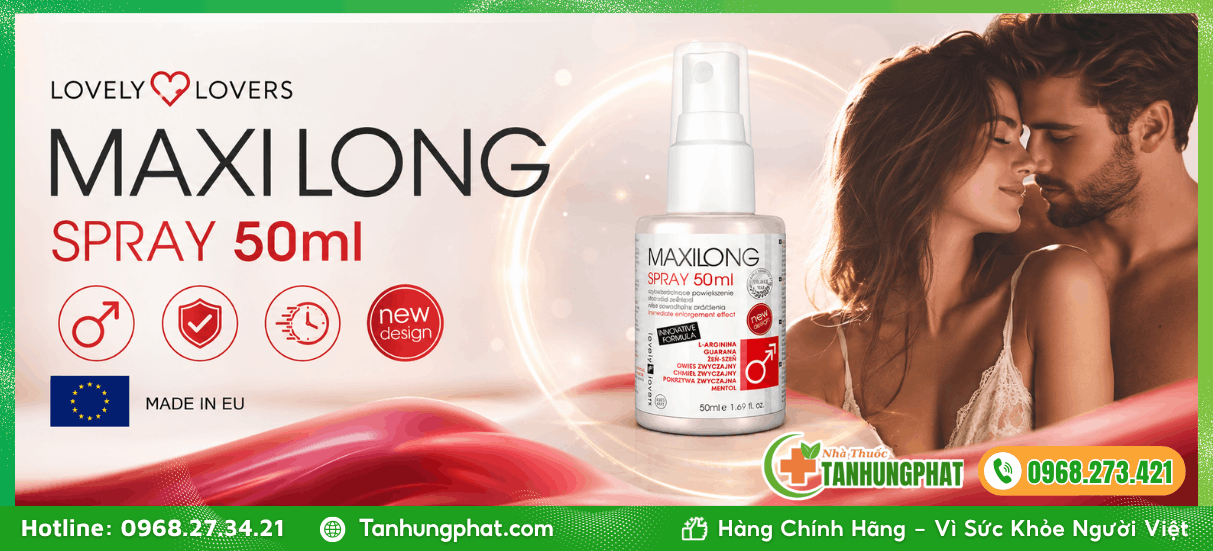 Thông tin xịt tăng kích thước dương vật Lovely Lovers Maxilong Spray 50ml