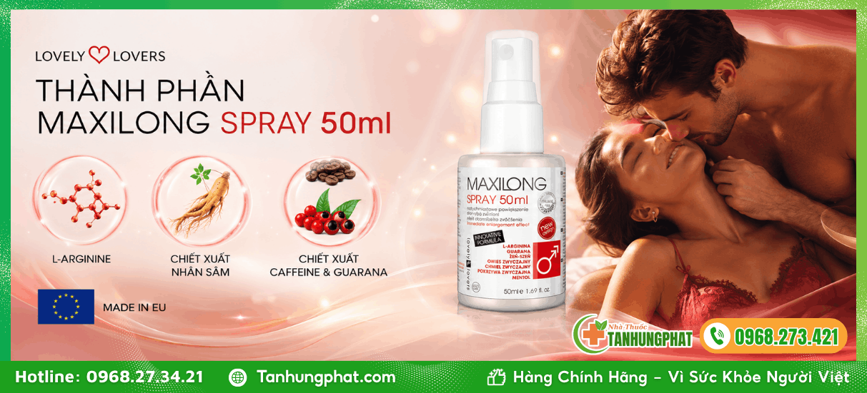 Thành phần xịt tăng kích thước dương vật Lovely Lovers Maxilong Spray