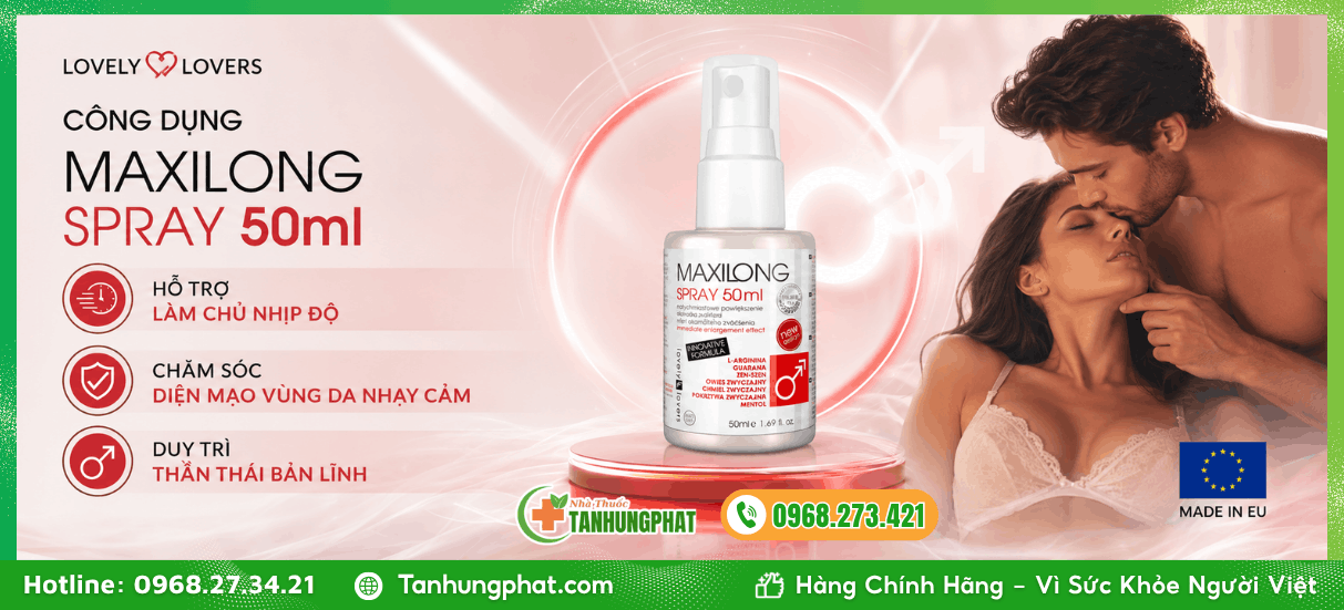 Công dụng của chai xịt tăng kích thước dương vật Lovely Lovers Maxilong Spray