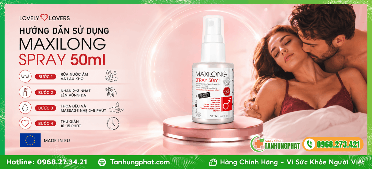 Hướng dẫn dùng Lovely Lovers Maxilong Spray 50ml